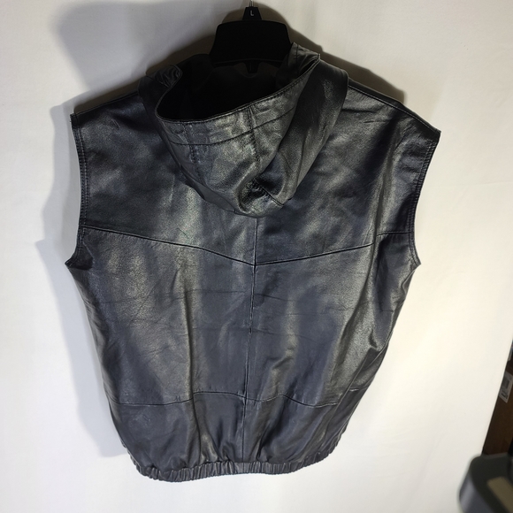 Bagazio hooded lamb leather vest super soft rare - Picture 4 of 5